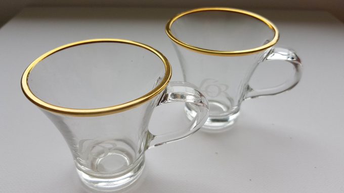 L'Or. Espresso kopje glas met gouden rand. 2