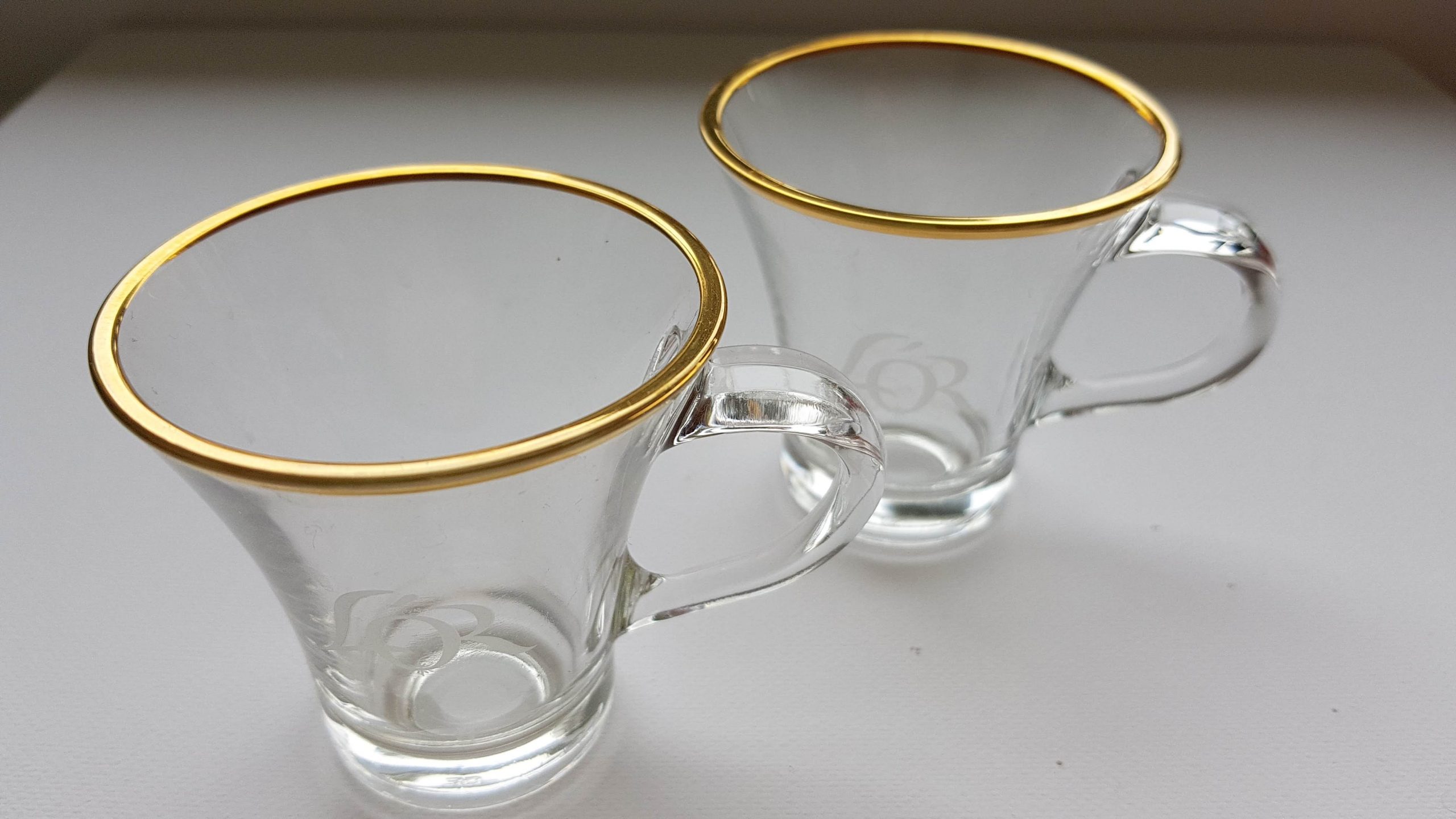 agenda chaos Wetenschap L'Or. Espresso kopje glas met gouden rand. 🌺 Vintage Webshop SennaBenna