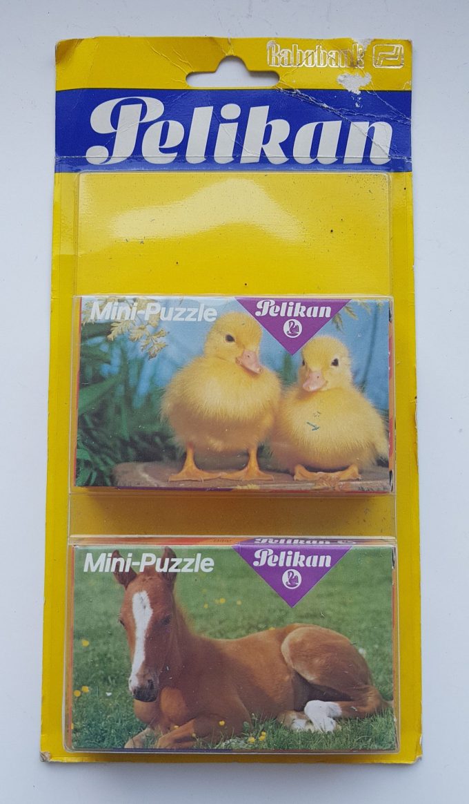 Pelikan Minipuzzle 623951/48. Rabobank. Kuikentjes en Veulen 48 stukjes. 1