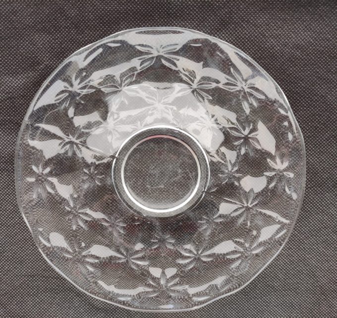 Glazen gebaksbordjes met stervormig motief (diameter 17 cm) Per set van 3 1