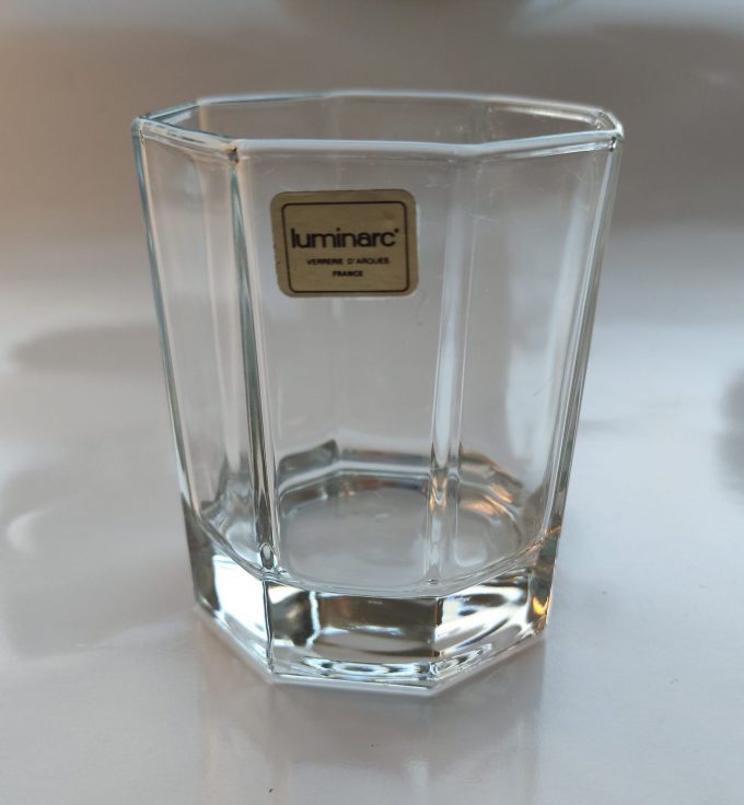 Luminarc, Verre d'Aroues. France. Octime.(8 kantig) water / whisky glas. Per stuk 1