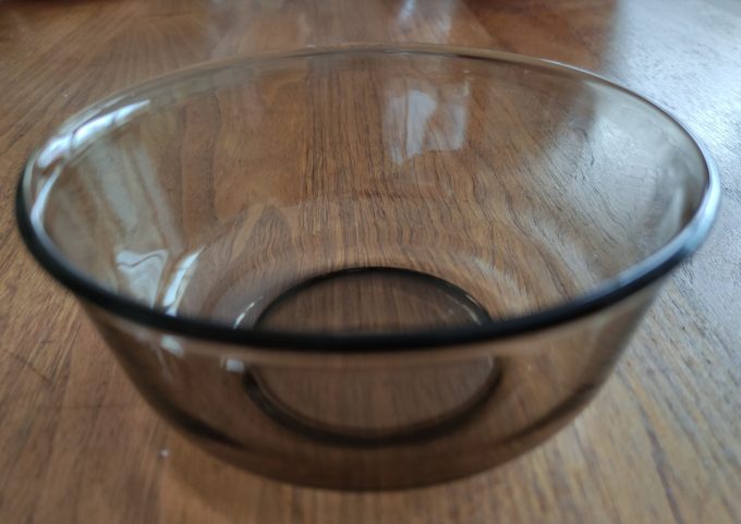 Arcoroc France. Schaaltjes bruin transparant glas. Per set van 3. 1
