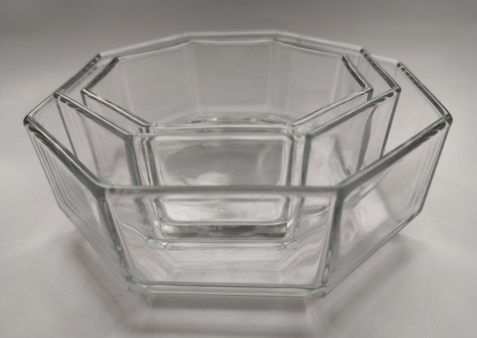 Arcoroc Octime. Schaaltjes transparant glas. Achthoekig. 11.5 x 5 cm. Per stuk 1
