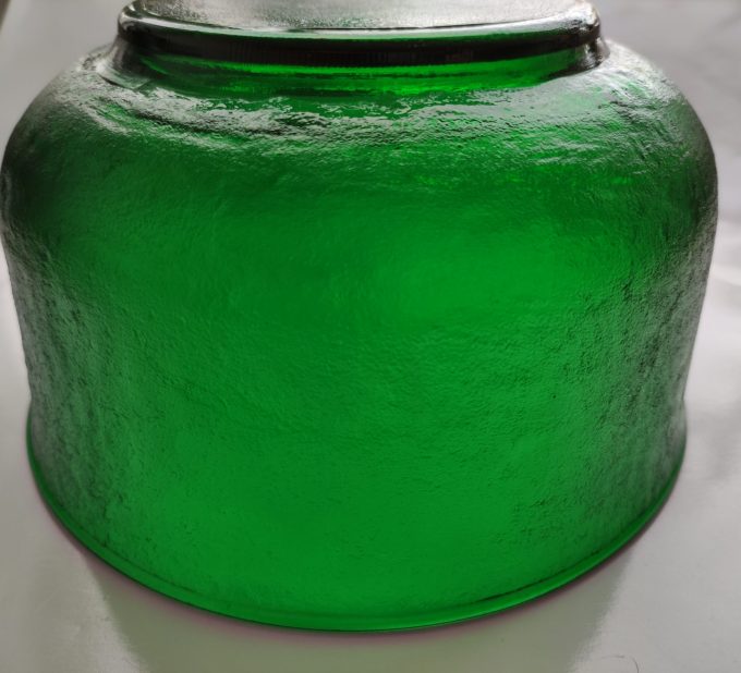 Arcopal Arcoroc Siera. Schaal groot groen. 22 X 12 CM. Geperst glas. 3