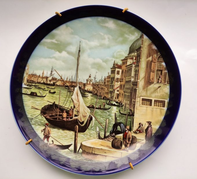 Royal Schwabap. Wandbord Canaletto Stadstafereel Venetië. "Canal Grande". 1