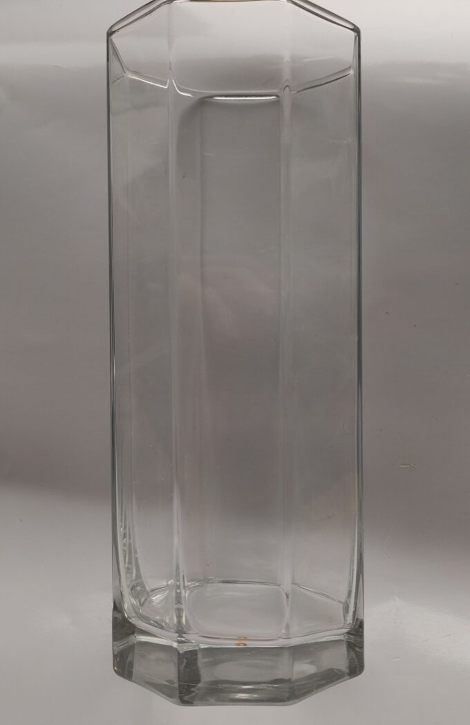 Arcoroc Octime. Made in France. Vaas achthoekig. Transparant glas. 21 x 8.5 cm. 2