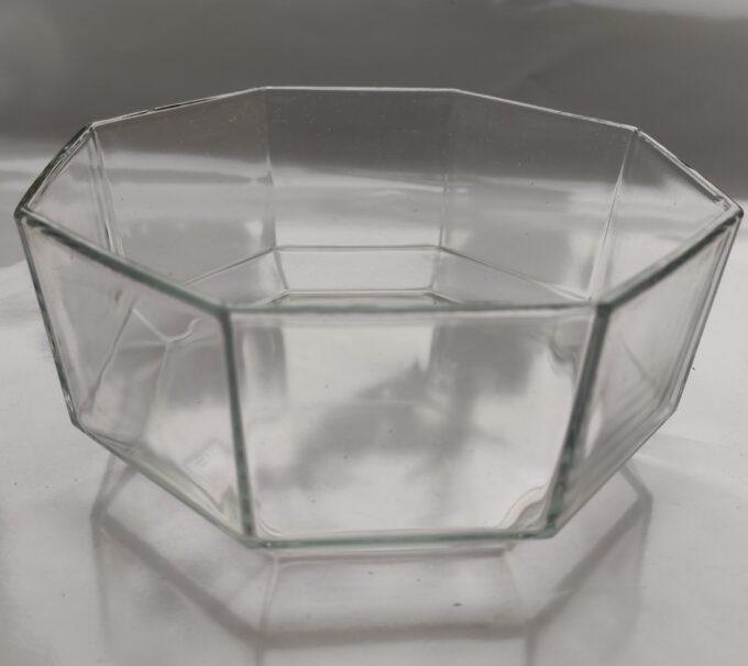 Arcoroc Octime. Made in France. Schaal Achthoekig 17.5 x 7.5 cm. Transparant glas. 1