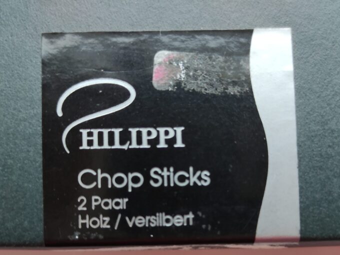 Philippi Design Deutschland. Art. Nr. 193 055. Chop Sticks. Hout/ Verzilverd. In doos. 5
