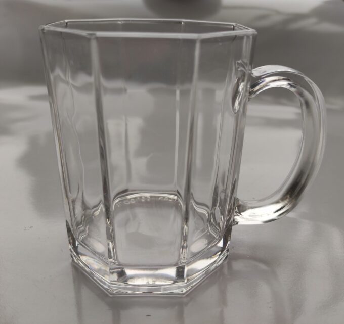 Arcoroc Octime France. Koffiemok groot. Glas Transparant. 10 x 7.5 cm. Per stuk. 1