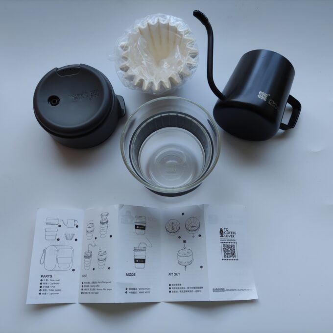 HoloHolo Coff Go, Made in Japan. Koffie set Nieuw in doos, Tas, koffiebeker, koffiepot, filters. 3
