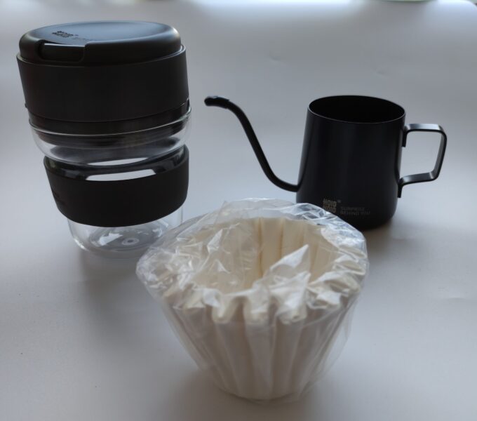 HoloHolo Coff Go, Made in Japan. Koffie set Nieuw in doos, Tas, koffiebeker, koffiepot, filters. 2