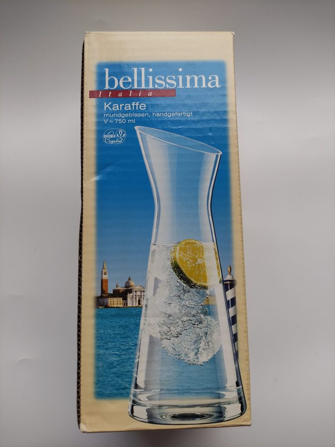 Belissima . Made in Italy . Mondgeblazen kristallen karaf . Bohemia Crystal . Nieuw in doos. 3