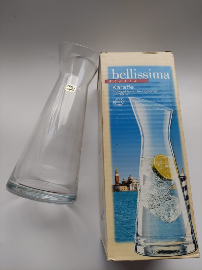 Belissima . Made in Italy . Mondgeblazen kristallen karaf . Bohemia Crystal . Nieuw in doos. 2