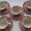 Vintage Myott. Made in England. Design The Hunter. Koffie Kop en Schotel. Rose Jachttafereel. Per stuk - Afbeelding 2