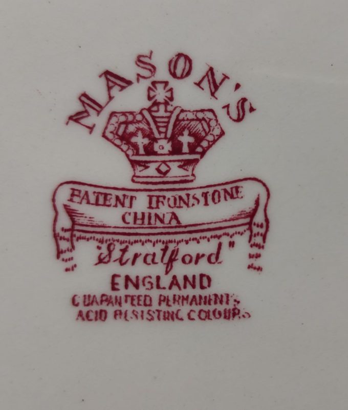 Vintage Mason's. Stratford. Made in England. Koekjesschaal Vierkant. 23 x 27 xm 3
