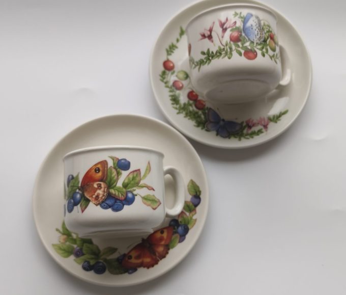 J&G Meakin/ Wedgwood. Libelle design Marjolein Bastin. Kop en schotel. Per set van 6. 1