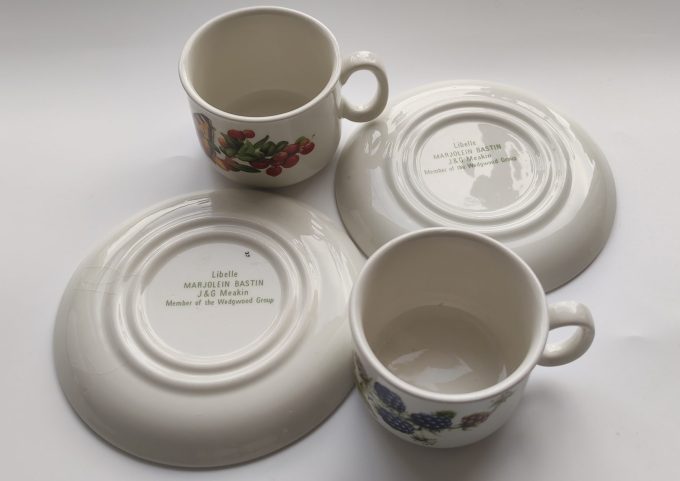 J&G Meakin/ Wedgwood. Libelle design Marjolein Bastin. Kop en schotel. Per set van 6. 7