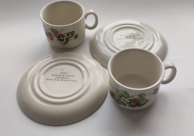 J&G Meakin/ Wedgwood. Libelle design Marjolein Bastin. Kop en schotel. Per set van 6. 5