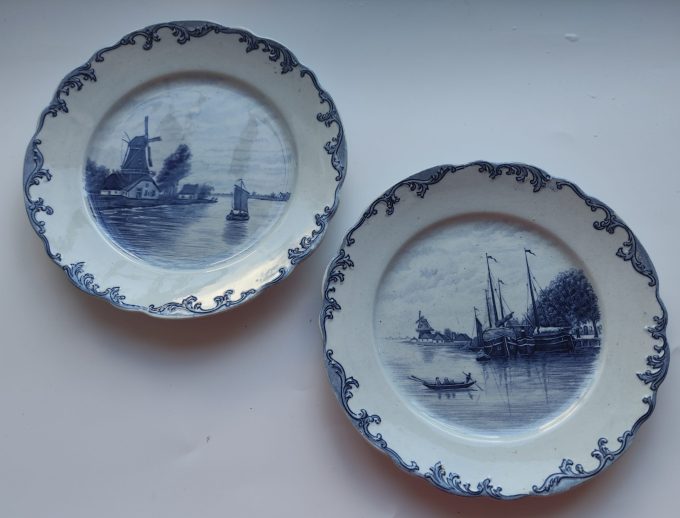 Sfinx Maastricht. Ontbijt en/of Gebaksbordjes . Design Delft . 2  afbeeldingen. Per set van 5