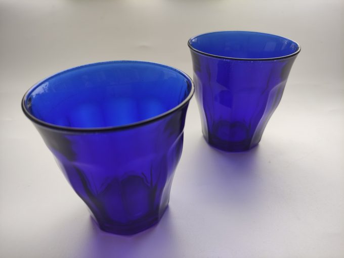 Duralex. France 23. Waterglas  Blauw. Per set van 2 .