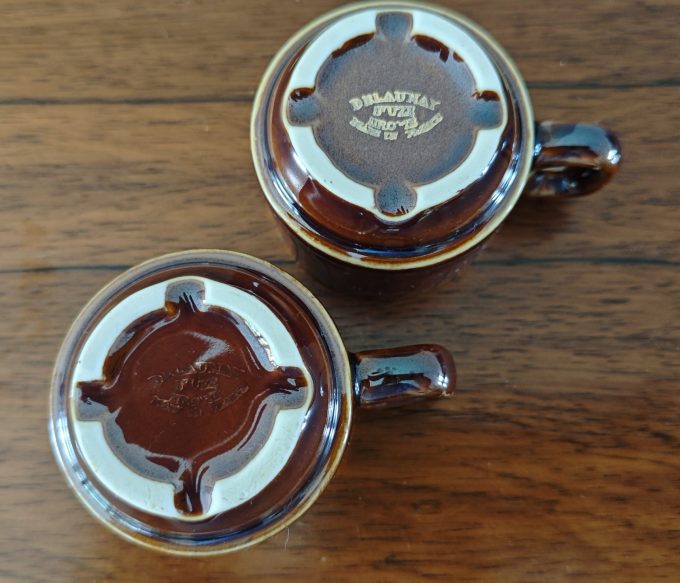 Delaunay.  Espresso / Ristretto koffie kop . Bruin Wit. (zonder schotel ) Per set van 2 - Afbeelding 3