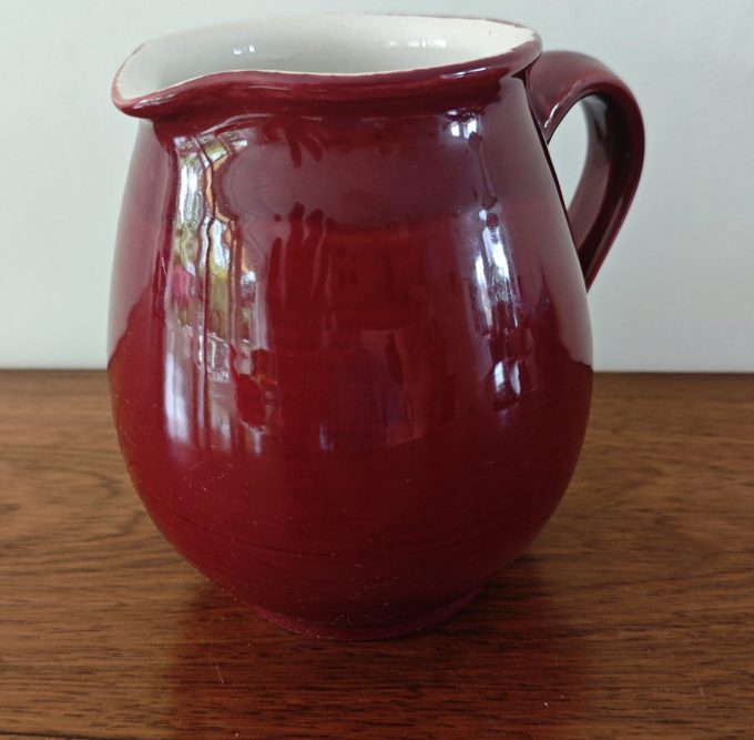 JLK 26 he. Keramisch Waterkannetje. Handmade. Bruin Wit. - Afbeelding 2
