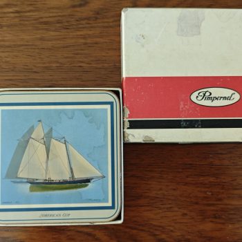 Pimpernel  Coasters.  America's Cup. Afbeelding Zeilschepen. 6 in doosje.