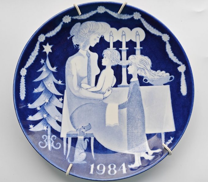 Gustavsberg. Made in Sweden.  Wandbord. Kerstmis 1984. Design Stig Lindberg.