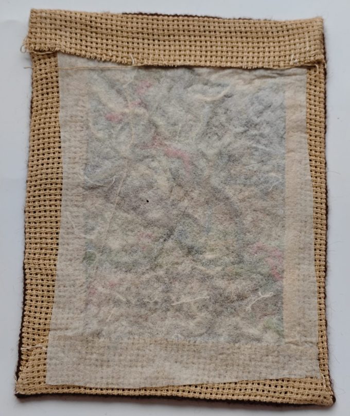 Huisvlijt uit Scandinavië.  Wandkleedje Zweden.  Maat 17 x 23 cm. Molen. - Afbeelding 2