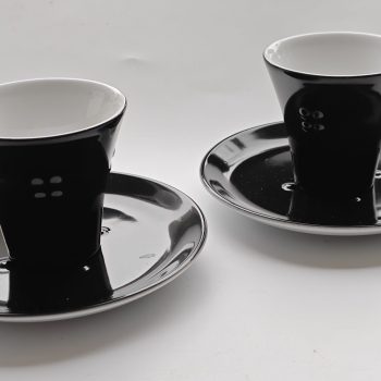 Walküre . Made in Germany. Lungo kop en schotel. Zwart Wit.  Per set van 2