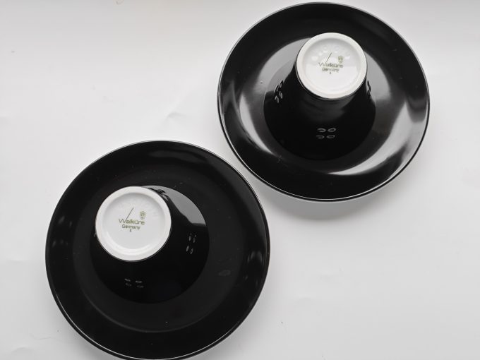 Walküre . Made in Germany. Lungo kop en schotel. Zwart Wit.  Per set van 2 - Afbeelding 2
