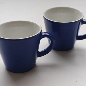 Arzberg Perla Germany. Espresso Kop zonder Schotel Blauw wit . set van 2
