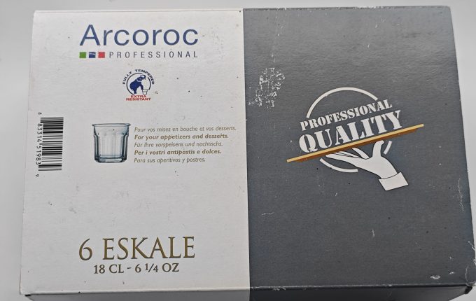 Arcoroc Eskale Professionel. Set van 6 glazen. Nieuw in doos. Voor appetizers en desserts.