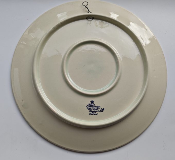 Royal Goedewaagen,  "Blue Delft". Handwork Holland.  Wandbord Beroepen. De Smid. - Afbeelding 2