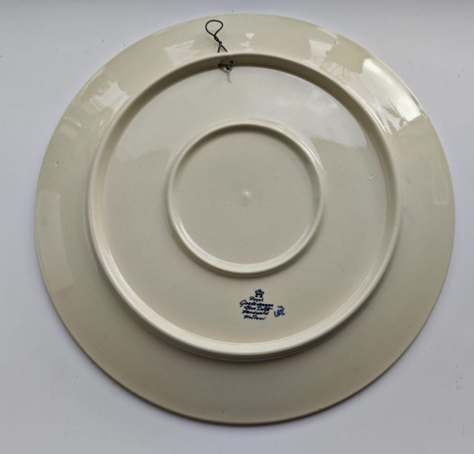 Royal Goedewaagen,  "Blue Delft". Handwork Holland.  Wandbord Beroepen. De Boekdrukker. - Afbeelding 2