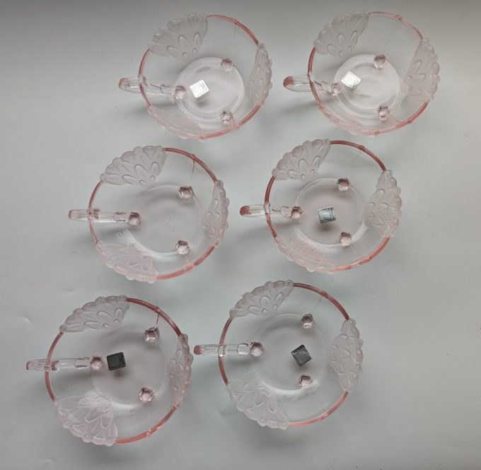 Mikasa Tivoly.  Made in Italy. Christallin.  Kopje roze  glas met tulpendesign. Per set van 2 - Afbeelding 3