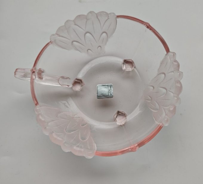 Mikasa Tivoly.  Made in Italy. Christallin.  Kopje roze  glas met tulpendesign. Per set van 2 - Afbeelding 2