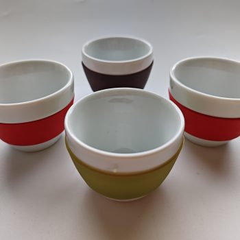 Koziol. Espresso / Ristretto Kommetjes in 3 kleuren. 6 x 5 cm. Per Set van 4.