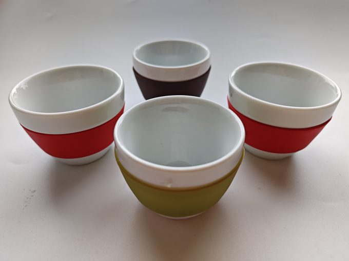 Koziol. Espresso / Ristretto Kommetjes in 3 kleuren. 6 x 5 cm. Per Set van 4.